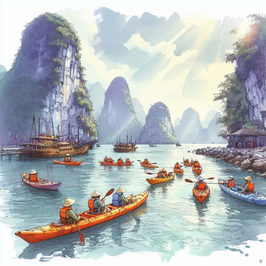 Carnet de voyage : Kayak dans la baie d'Halong et de Lan Ha